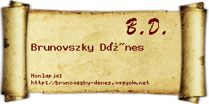 Brunovszky Dénes névjegykártya
